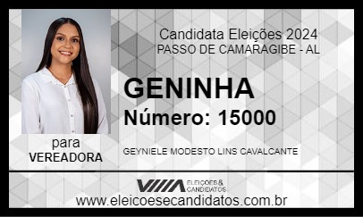 Candidato GENINHA 2024 - PASSO DE CAMARAGIBE - Eleições