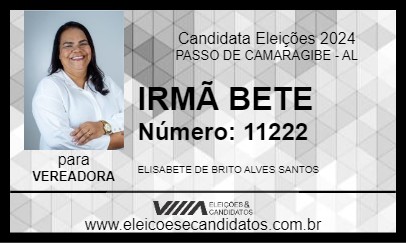 Candidato IRMÃ BETE 2024 - PASSO DE CAMARAGIBE - Eleições