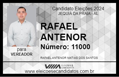 Candidato RAFAEL ANTENOR 2024 - JEQUIÁ DA PRAIA - Eleições