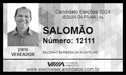 Candidato SALOMÃO 2024 - JEQUIÁ DA PRAIA - Eleições