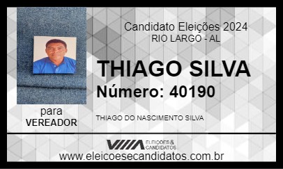 Candidato THIAGO SILVA 2024 - RIO LARGO - Eleições