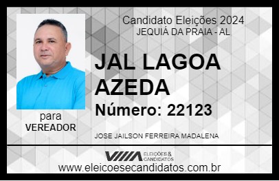 Candidato JAL LAGOA AZEDA 2024 - JEQUIÁ DA PRAIA - Eleições