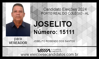 Candidato JOSELITO 2024 - PORTO REAL DO COLÉGIO - Eleições