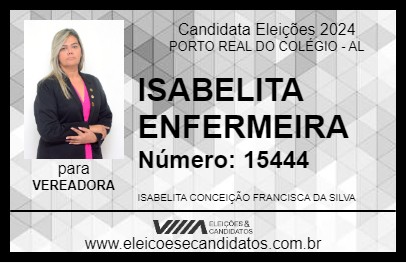 Candidato ISABELITA ENFERMEIRA 2024 - PORTO REAL DO COLÉGIO - Eleições