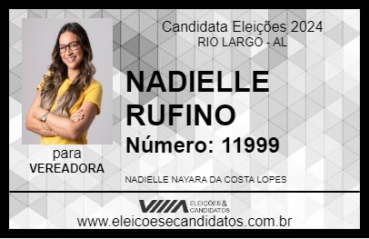 Candidato NADIELLE RUFINO 2024 - RIO LARGO - Eleições