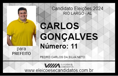 Candidato CARLOS GONÇALVES 2024 - RIO LARGO - Eleições