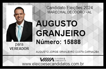 Candidato AUGUSTO GRANJEIRO 2024 - MARECHAL DEODORO - Eleições