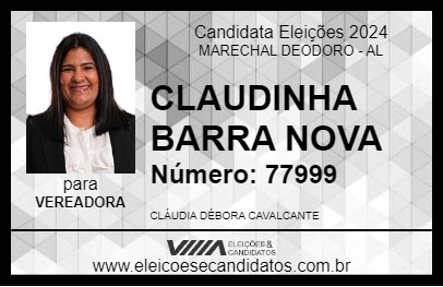 Candidato CLAUDINHA BARRA NOVA 2024 - MARECHAL DEODORO - Eleições