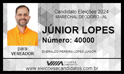 Candidato JÚNIOR LOPES 2024 - MARECHAL DEODORO - Eleições