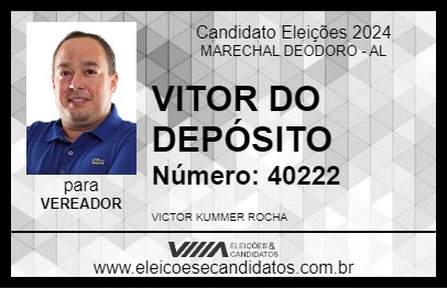 Candidato VICTOR DO DEPÓSITO 2024 - MARECHAL DEODORO - Eleições