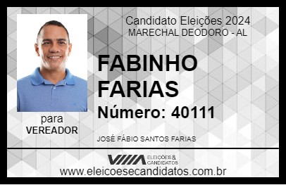 Candidato FABINHO FARIAS 2024 - MARECHAL DEODORO - Eleições