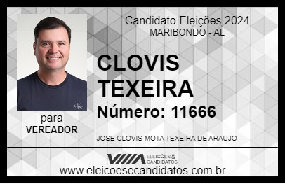 Candidato CLOVIS TEXEIRA 2024 - MARIBONDO - Eleições