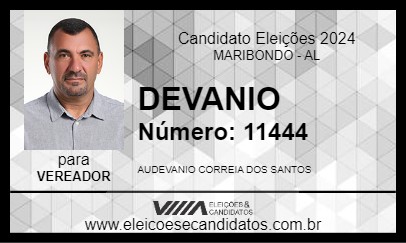 Candidato DEVANIO 2024 - MARIBONDO - Eleições