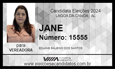 Candidato JANE BALBINO 2024 - LAGOA DA CANOA - Eleições