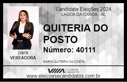 Candidato QUITERIA DO POSTO 2024 - LAGOA DA CANOA - Eleições