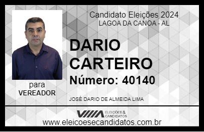 Candidato DARIO CARTEIRO 2024 - LAGOA DA CANOA - Eleições