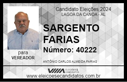 Candidato SARGENTO FARIAS 2024 - LAGOA DA CANOA - Eleições