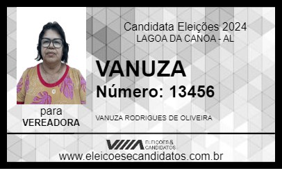 Candidato VANUZA 2024 - LAGOA DA CANOA - Eleições