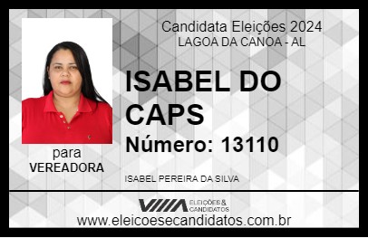 Candidato ISABEL 2024 - LAGOA DA CANOA - Eleições