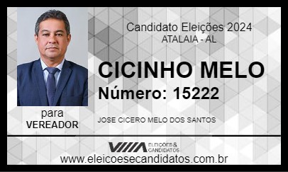 Candidato CICINHO MELO 2024 - ATALAIA - Eleições