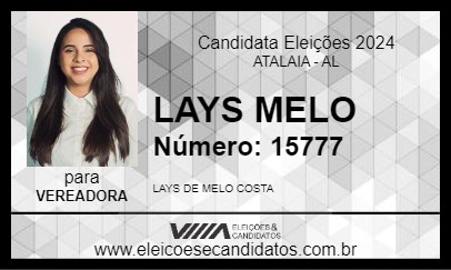 Candidato LAYS MELO 2024 - ATALAIA - Eleições