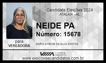 Candidato NEIDE PA 2024 - ATALAIA - Eleições