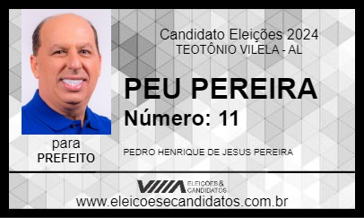 Candidato PEU PEREIRA 2024 - TEOTÔNIO VILELA - Eleições