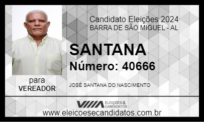 Candidato SANTANA TAXISTA 2024 - BARRA DE SÃO MIGUEL - Eleições