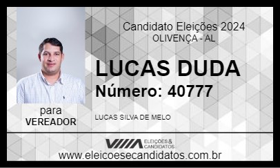 Candidato LUCAS DUDA 2024 - OLIVENÇA - Eleições