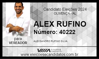 Candidato ALEX RUFINO 2024 - OLIVENÇA - Eleições