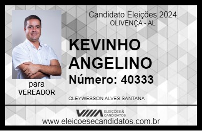 Candidato KEVINHO ANGELINO 2024 - OLIVENÇA - Eleições