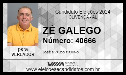 Candidato ZÉ GALEGO 2024 - OLIVENÇA - Eleições