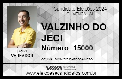 Candidato VALZINHO DO JECI 2024 - OLIVENÇA - Eleições