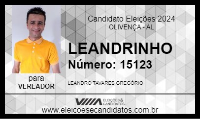 Candidato LEANDRINHO 2024 - OLIVENÇA - Eleições