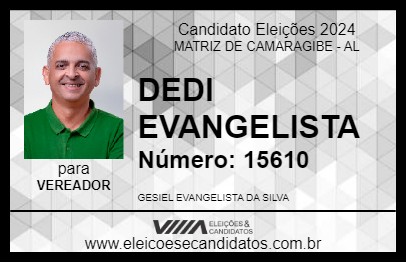 Candidato DEDI EVANGELISTA 2024 - MATRIZ DE CAMARAGIBE - Eleições