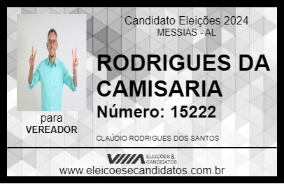 Candidato RODRIGUES DA CAMISARIA 2024 - MESSIAS - Eleições