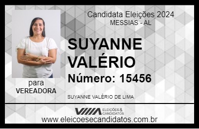 Candidato SUYANNE VALÉRIO 2024 - MESSIAS - Eleições