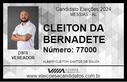 Candidato CLEITON DA BERNADETE 2024 - MESSIAS - Eleições