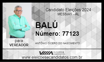 Candidato BALÚ 2024 - MESSIAS - Eleições