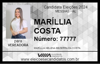 Candidato MARÍLLIA COSTA 2024 - MESSIAS - Eleições