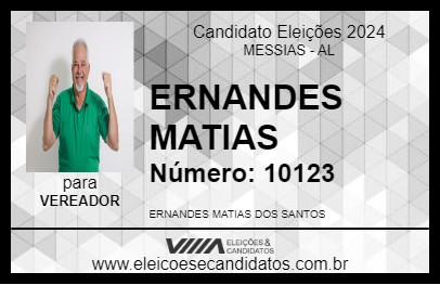 Candidato ERNANDES MATIAS 2024 - MESSIAS - Eleições