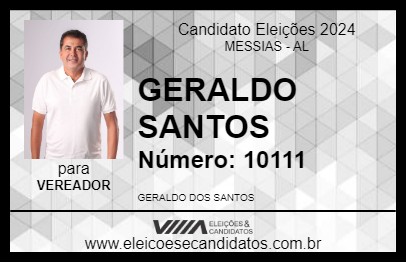 Candidato GERALDO SANTOS 2024 - MESSIAS - Eleições