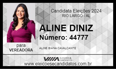 Candidato ALINE DINIZ 2024 - RIO LARGO - Eleições