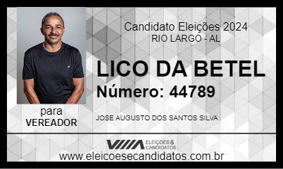 Candidato LICO DA BETEL 2024 - RIO LARGO - Eleições