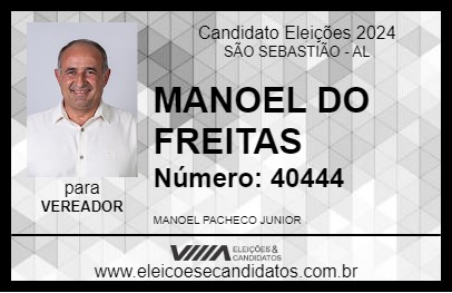 Candidato MANOEL DO FREITAS 2024 - SÃO SEBASTIÃO - Eleições