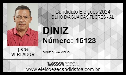 Candidato DINIZ 2024 - OLHO D\ÁGUA DAS FLORES - Eleições