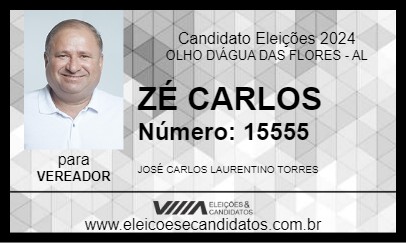 Candidato ZÉ CARLOS 2024 - OLHO D\ÁGUA DAS FLORES - Eleições