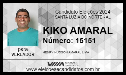 Candidato KIKO AMARAL 2024 - SANTA LUZIA DO NORTE - Eleições