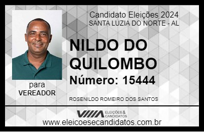 Candidato NILDO DO QUILOMBO 2024 - SANTA LUZIA DO NORTE - Eleições