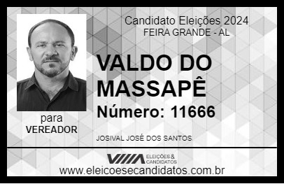 Candidato VALDO DO MASSAPÊ 2024 - FEIRA GRANDE - Eleições